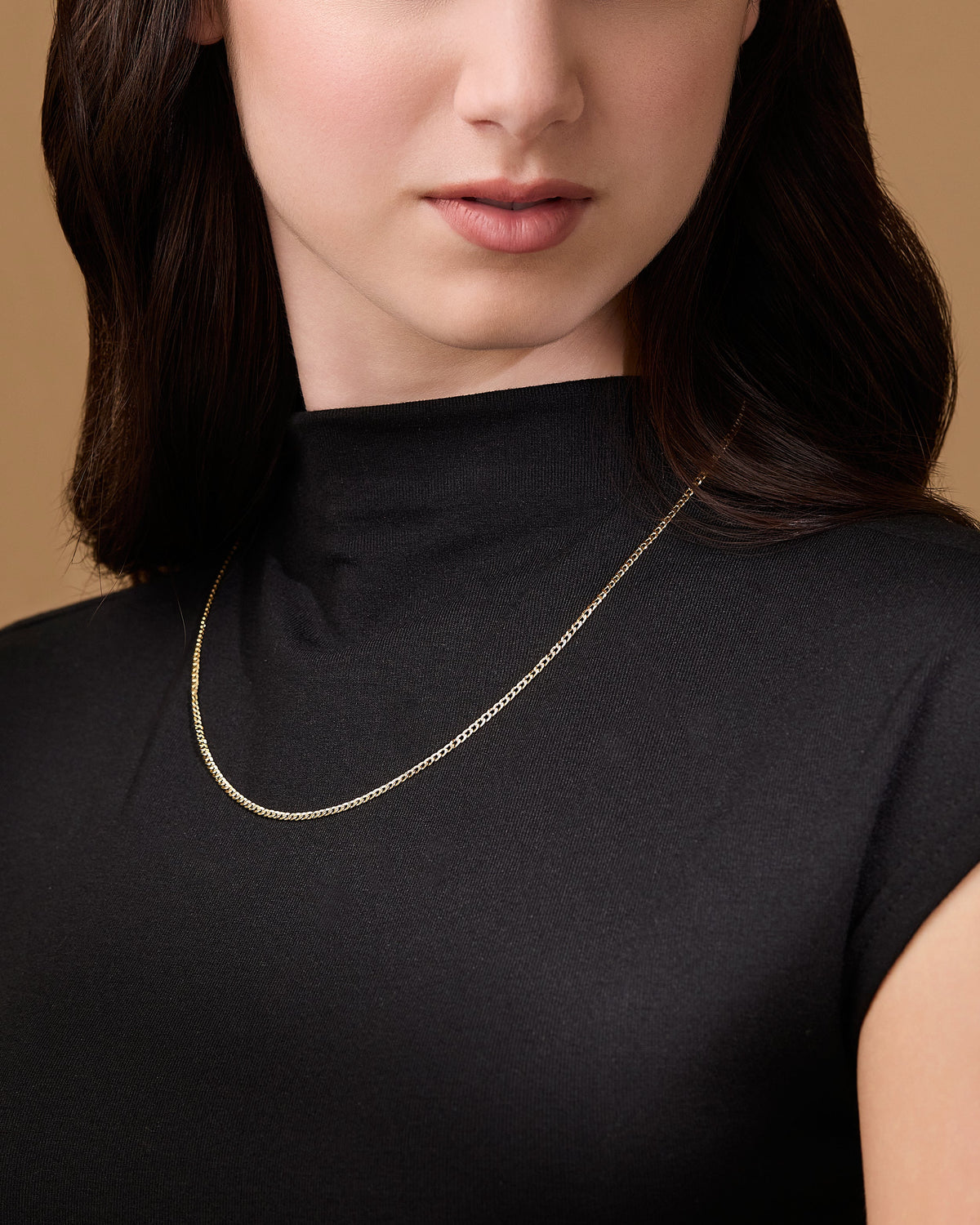 Chunky Yellow Gold Curb Chain Necklace
