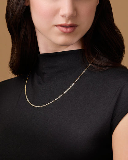 Chunky Yellow Gold Curb Chain Necklace