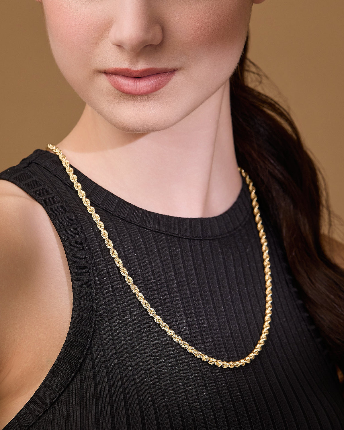 Chunky Yellow Gold Torchon Chain Necklace