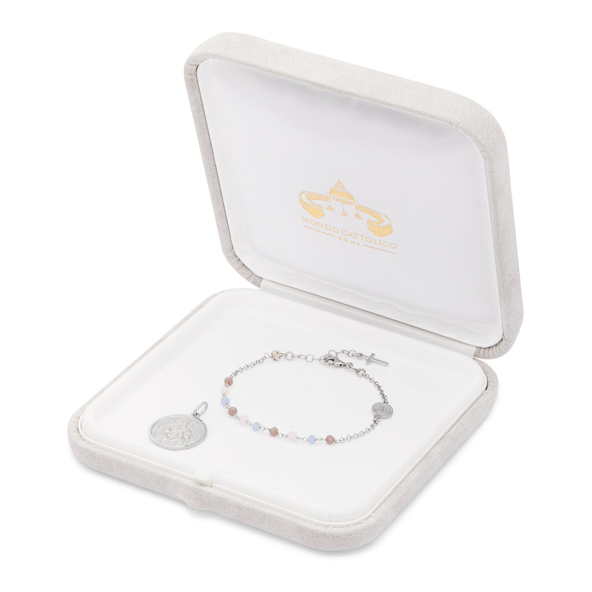 Confirmation Set Sterling Silver Medal and Bracelet