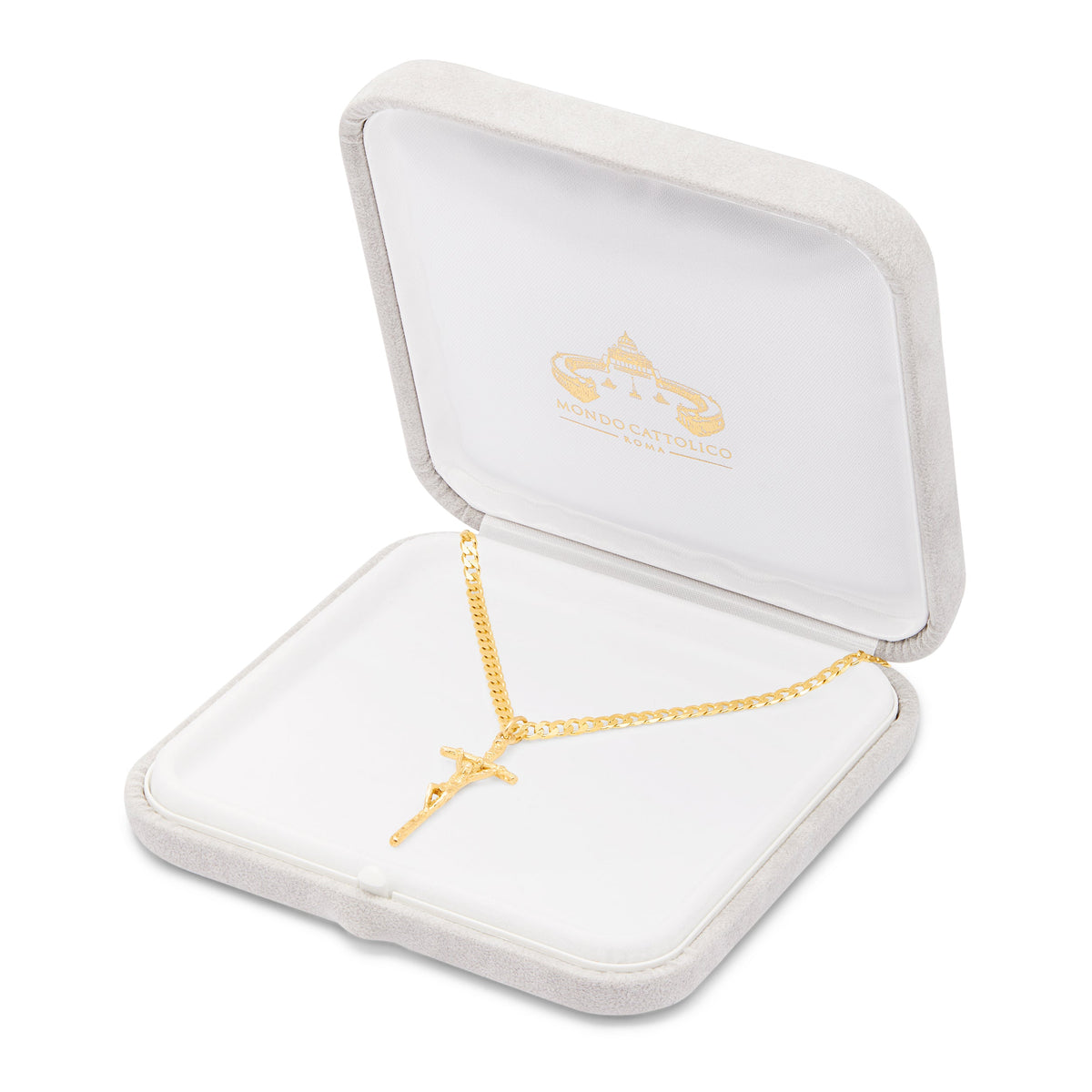 Confirmation Set with Gold Plated Pastorale Crucifix and Gold Plated Chain
