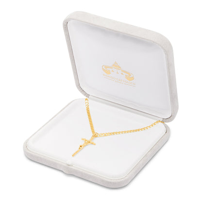 Confirmation Set with Gold Plated Pastorale Crucifix and Gold Plated Chain