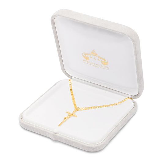 Confirmation Set with Gold Plated Pastorale Crucifix and Gold Plated Chain