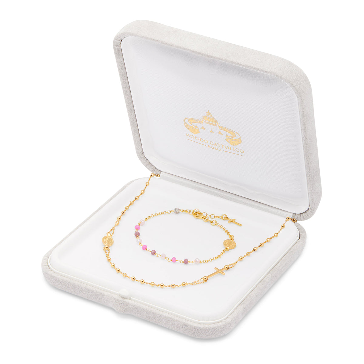 Gold Plated Bracelet and Rosary Confirmation Set