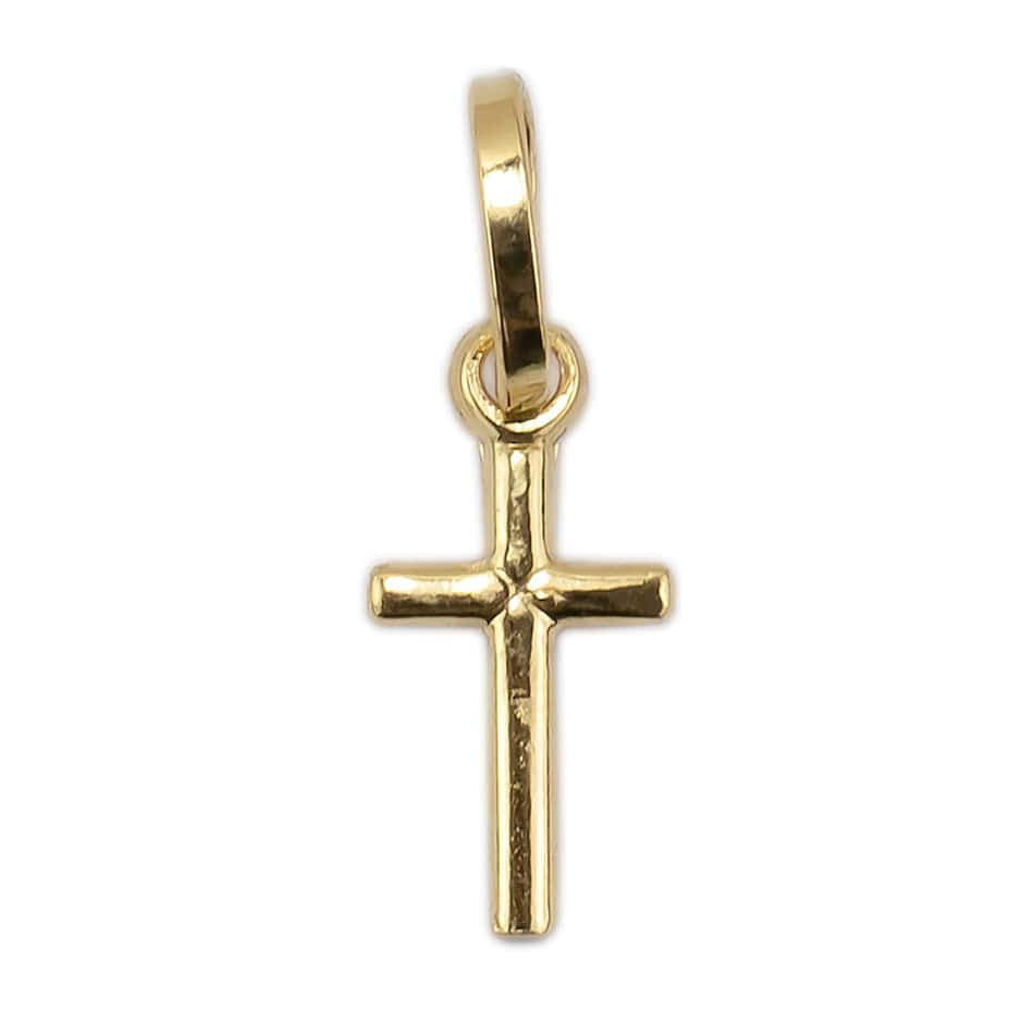 Cross Pendant Engraved 'X' Yellow Gold