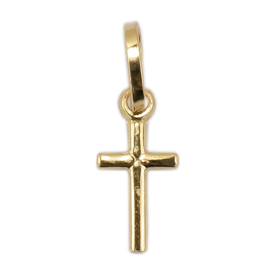 Cross Pendant Engraved 'X' Yellow Gold