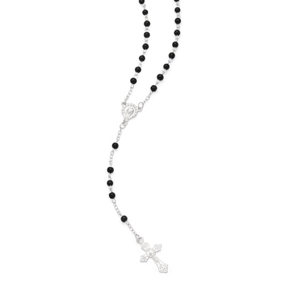 Cross-shaped Jubilee 2025 Rosary Case with Black Synthetic Pearl Rosary