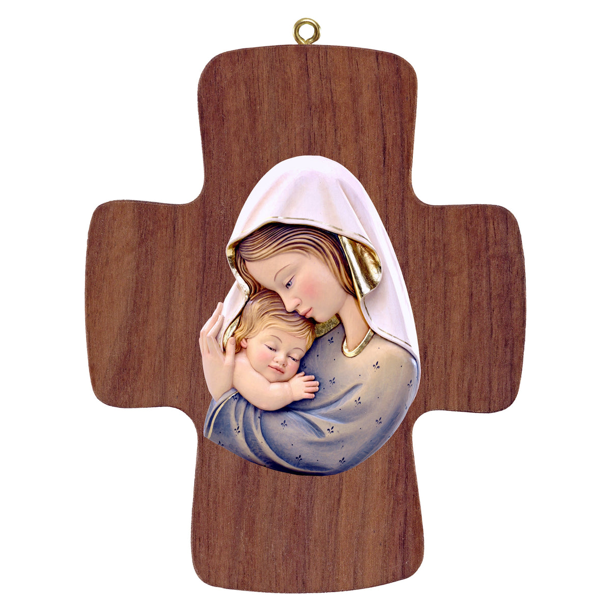 Cross with Madonna white-blue