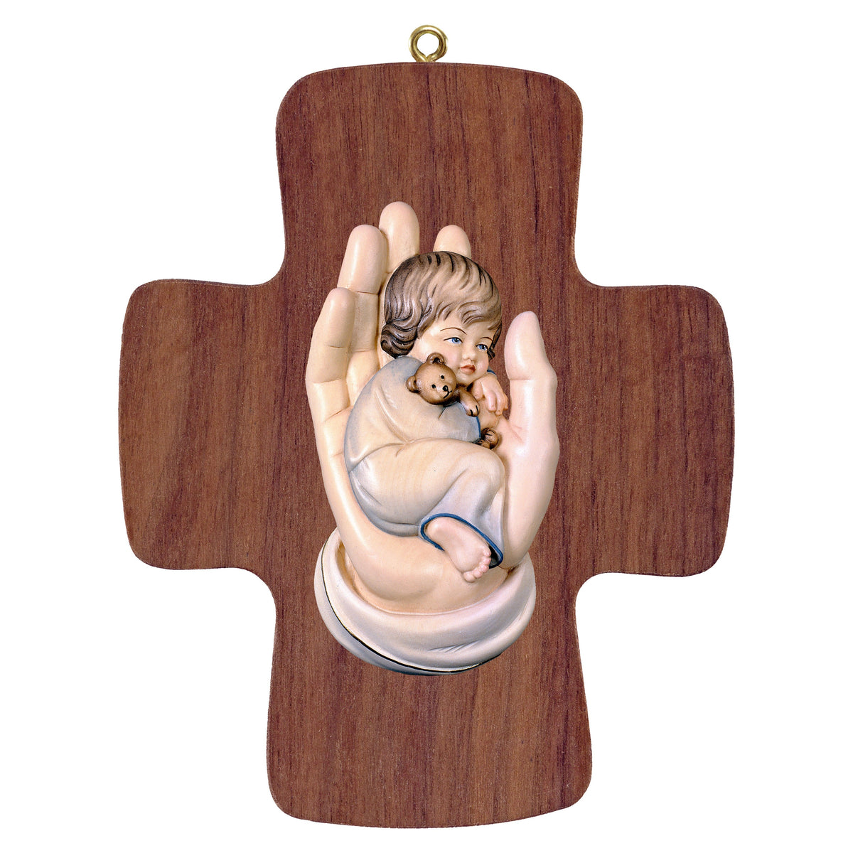 Cross with protecting hand boy