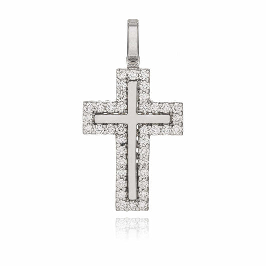 Diamond Cross in White Gold