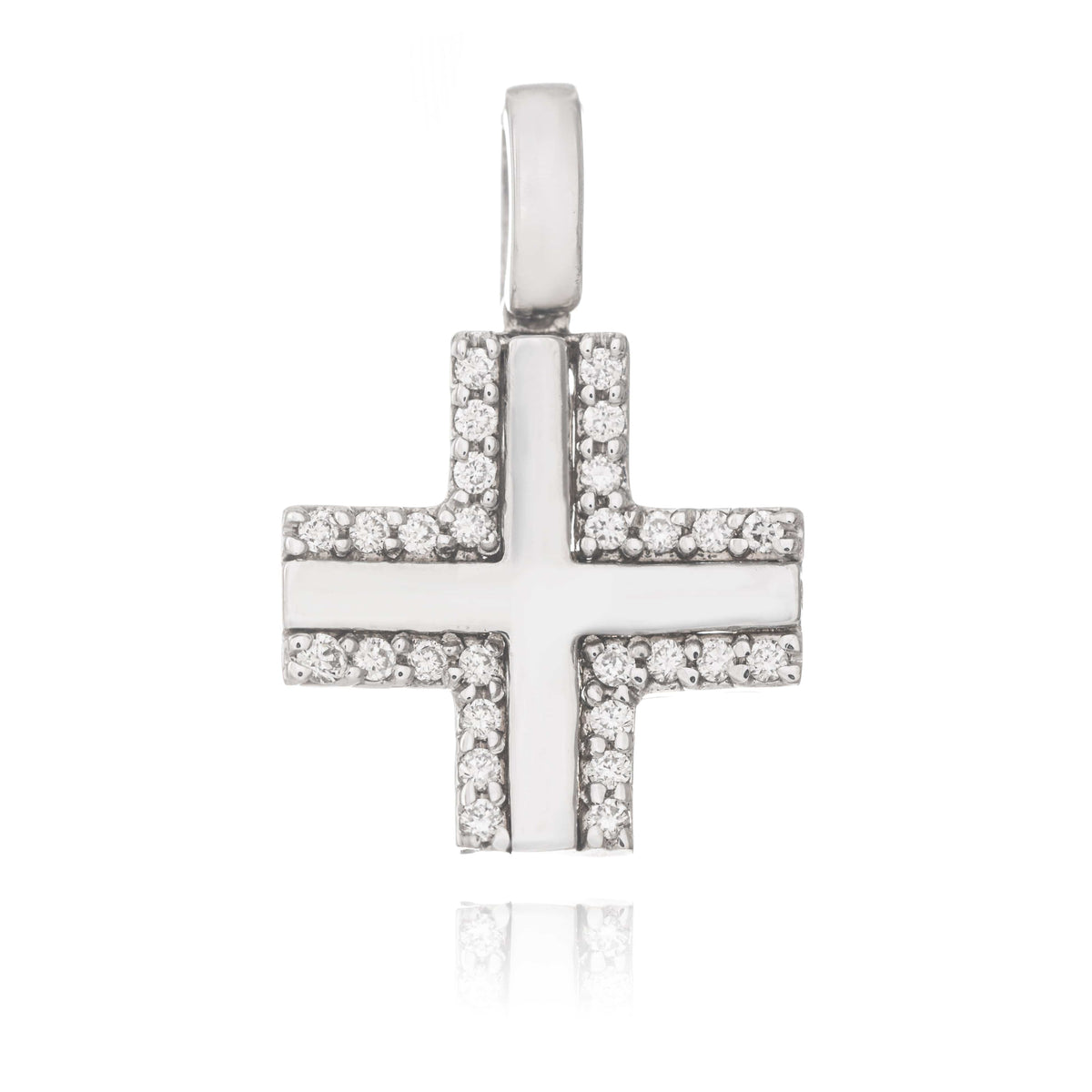 Diamonds Cross in White Gold