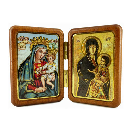 Wooden Diptych with Our Lady of Perpetual Help and Salus Populi Romani