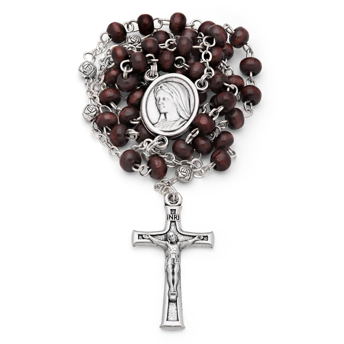 Olive Wood Merciful Jesus Rosary Case With Wood Rosary