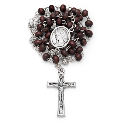 Olive Wood Merciful Jesus Rosary Case With Wood Rosary