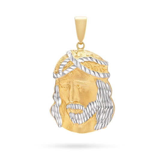 Face of Jesus in two-tone gold