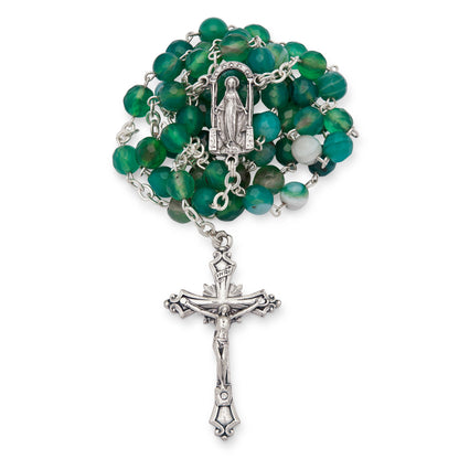 Faceted Green Agate Rosary