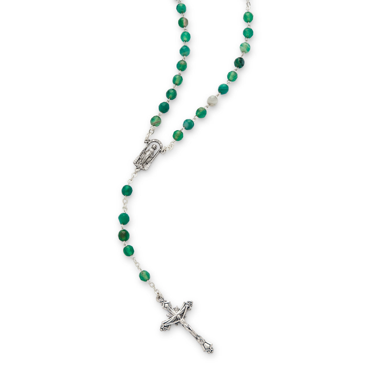 Faceted Green Agate Rosary