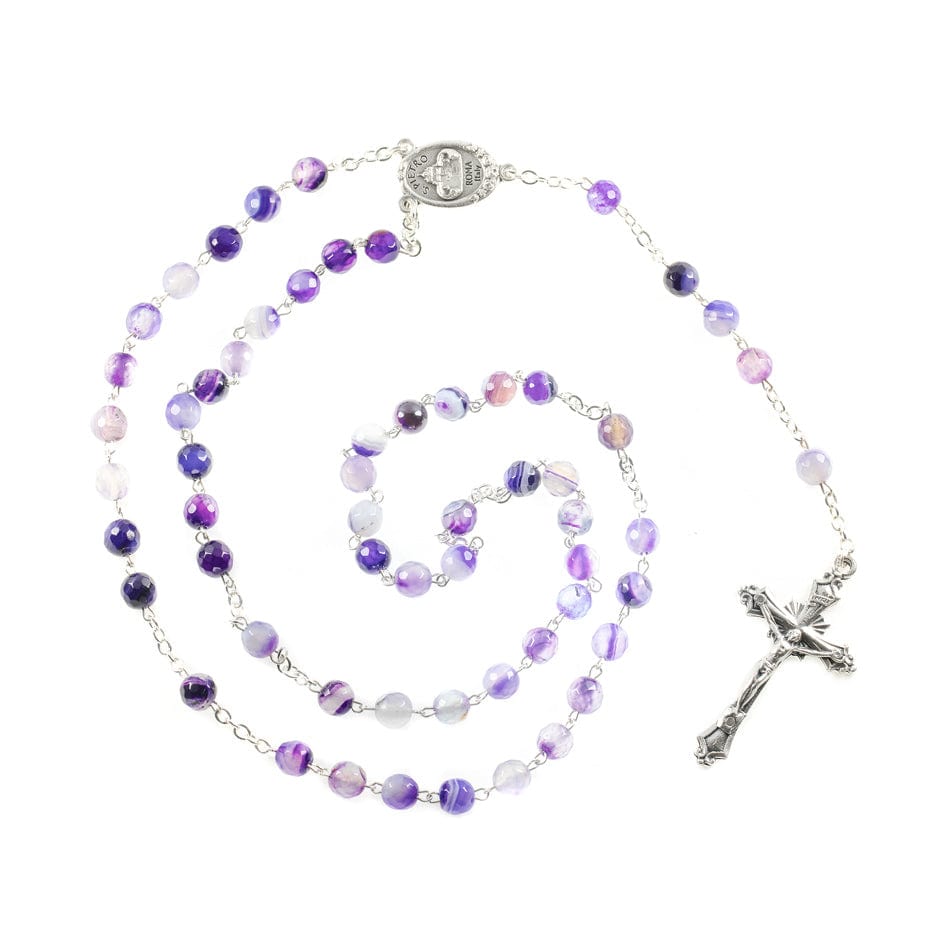 Faceted Purple Rosary in Agathe