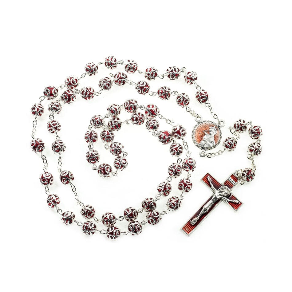 Five Decade Rosary Beads with the Mother of the Church