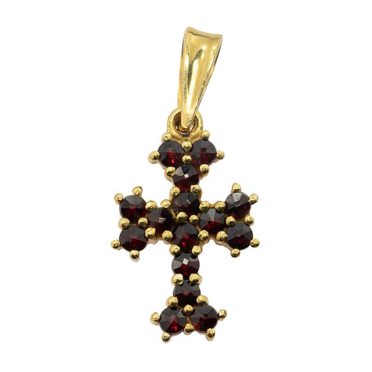 Garnet Cross Pendant