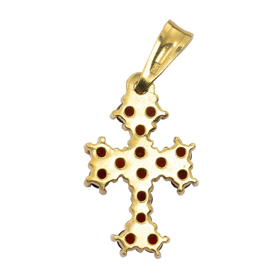 Garnet Cross Pendant