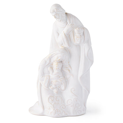 Glossy White Ceramic Nativity