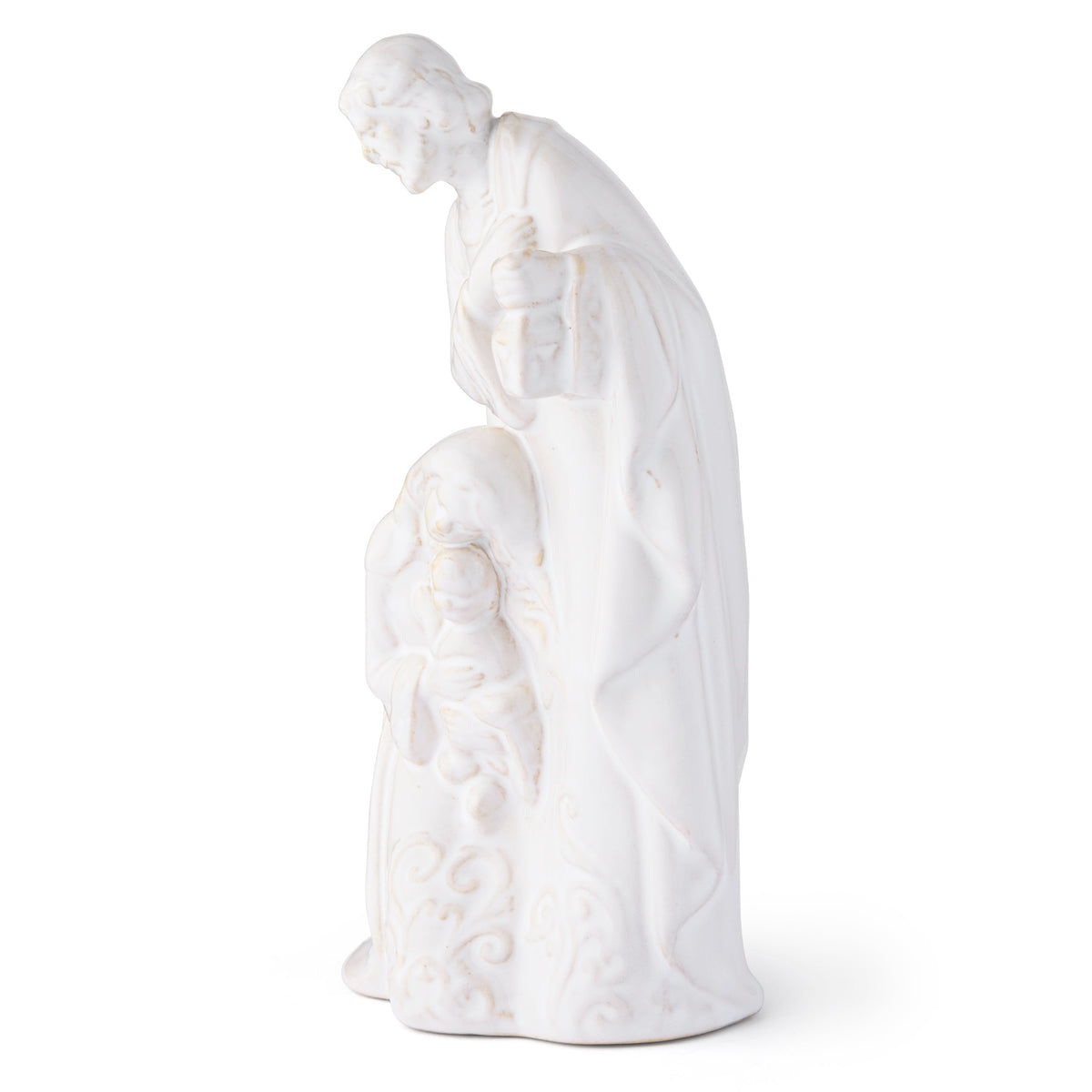 Glossy White Ceramic Nativity