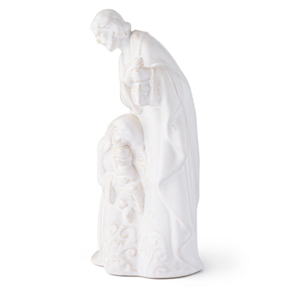 Glossy White Ceramic Nativity