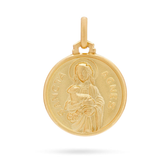 Yellow Gold Medal of St. Agnes of Rome