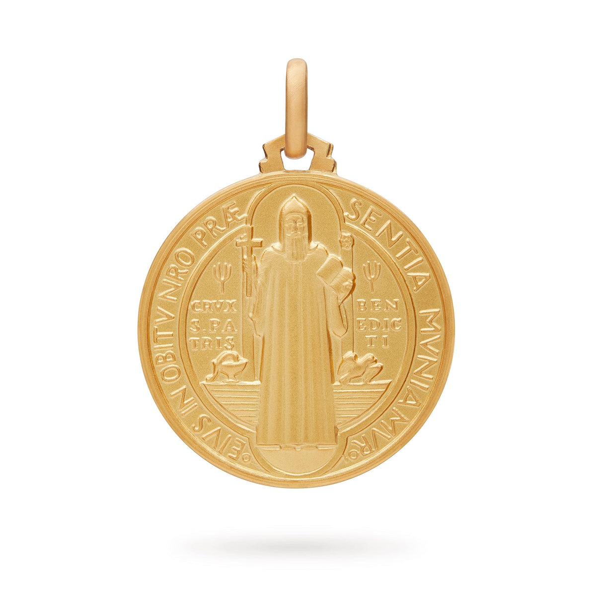 Yellow Gold St. Benedict of Nursia Medal