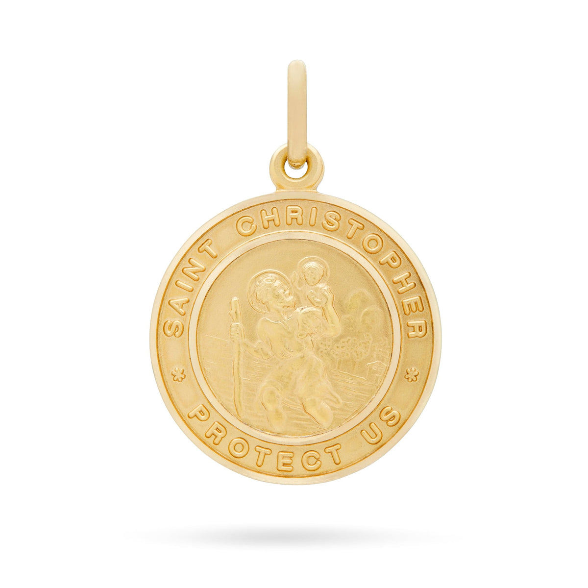 Yellow Gold St. Christopher Medal with Inscription