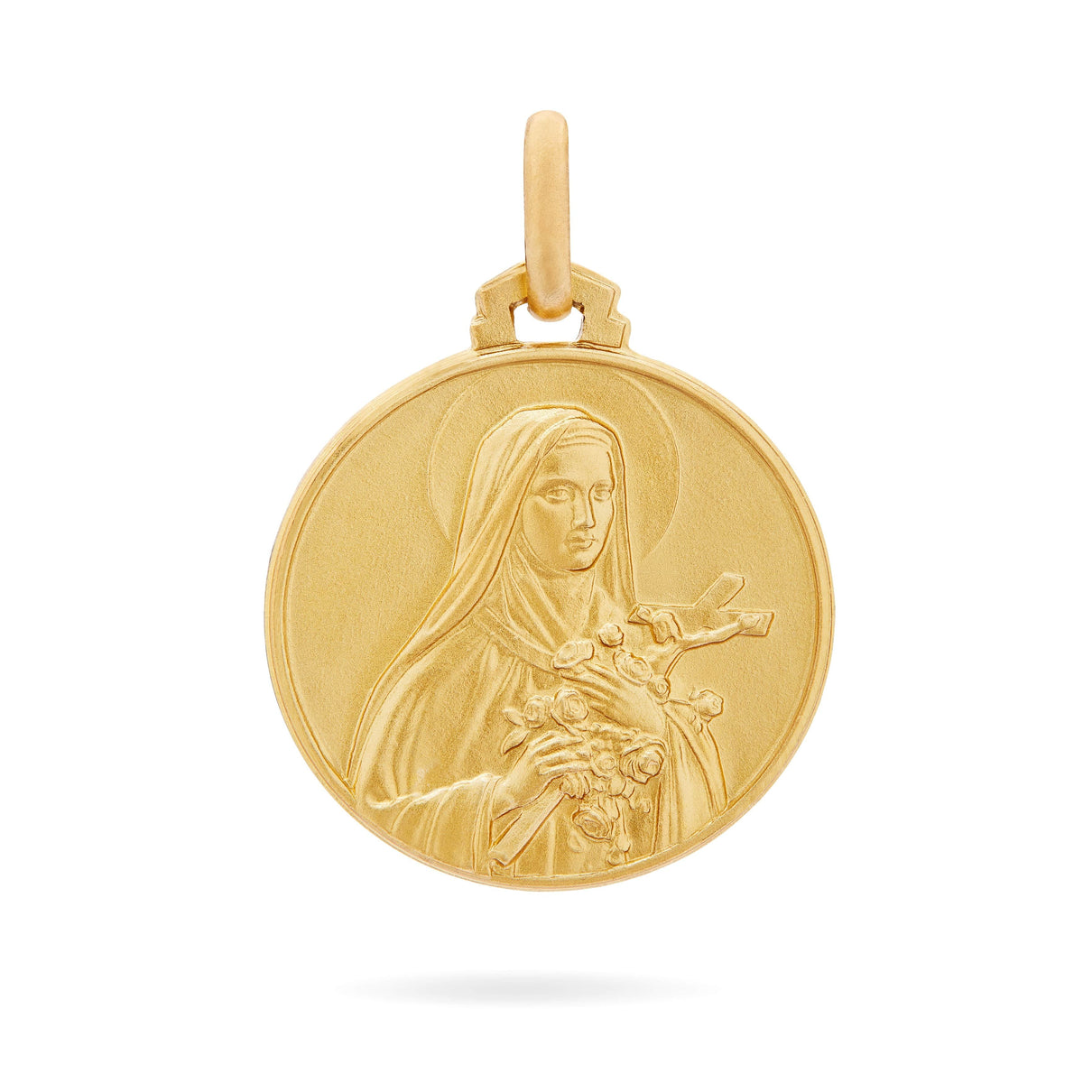 Yellow Gold St. Therese of Lisieux Medal