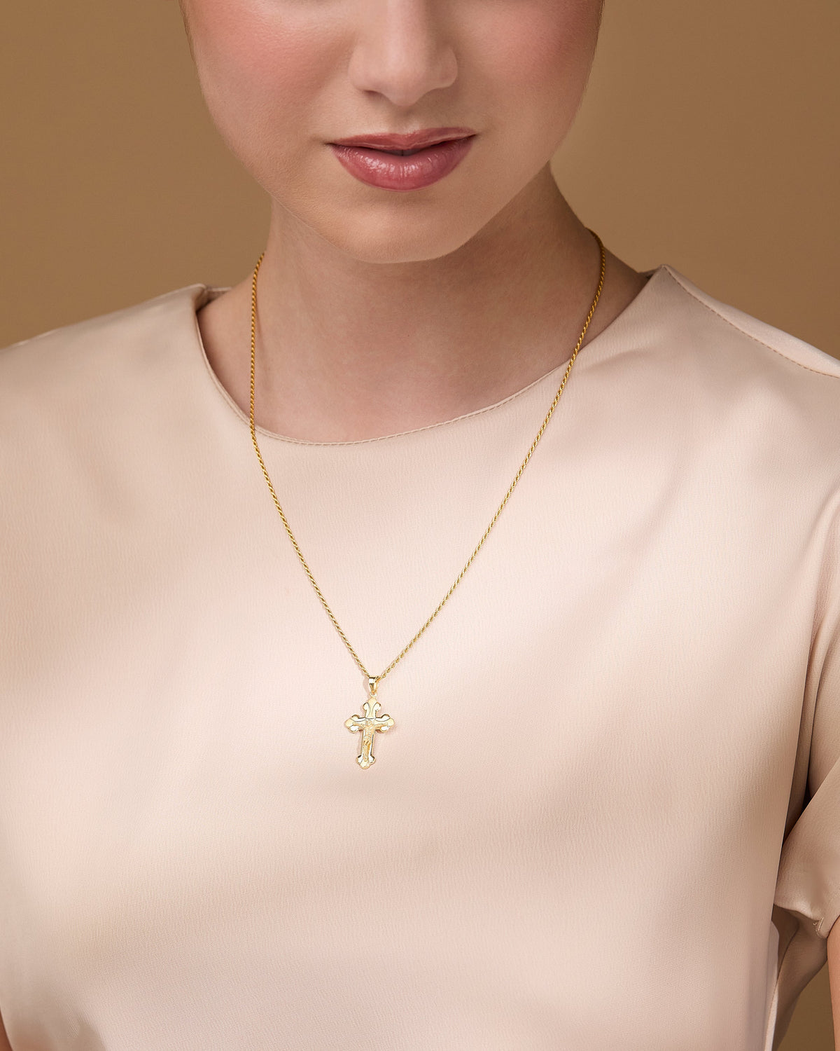 Gold Plated Budded Crucifix