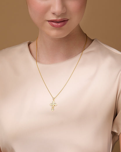 Gold Plated Budded Crucifix