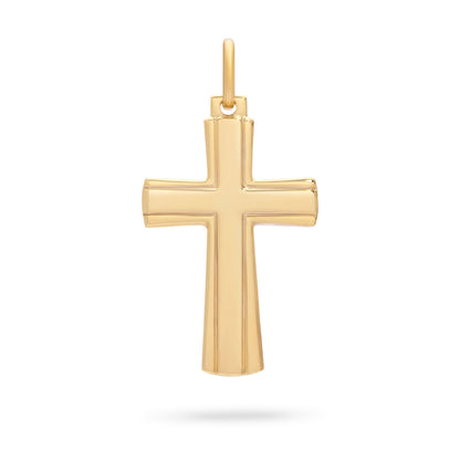 Gold Plated Cross Pendant Lines Pattern