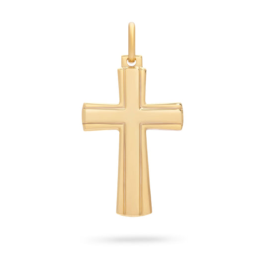 Gold Plated Cross Pendant Lines Pattern