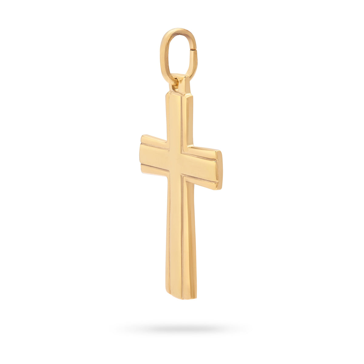 Gold Plated Cross Pendant Lines Pattern