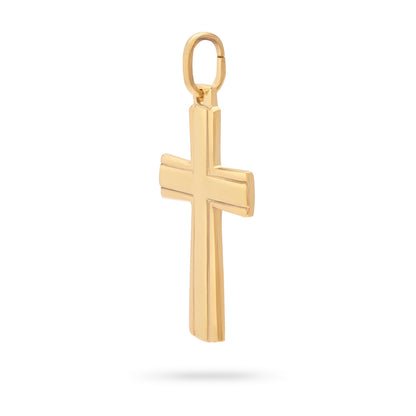 Gold Plated Cross Pendant Lines Pattern