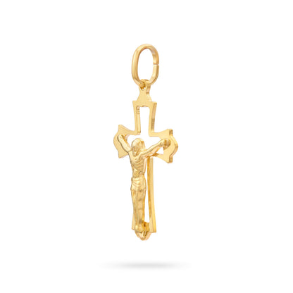 Gold Plated Openwork Budded Crucifix