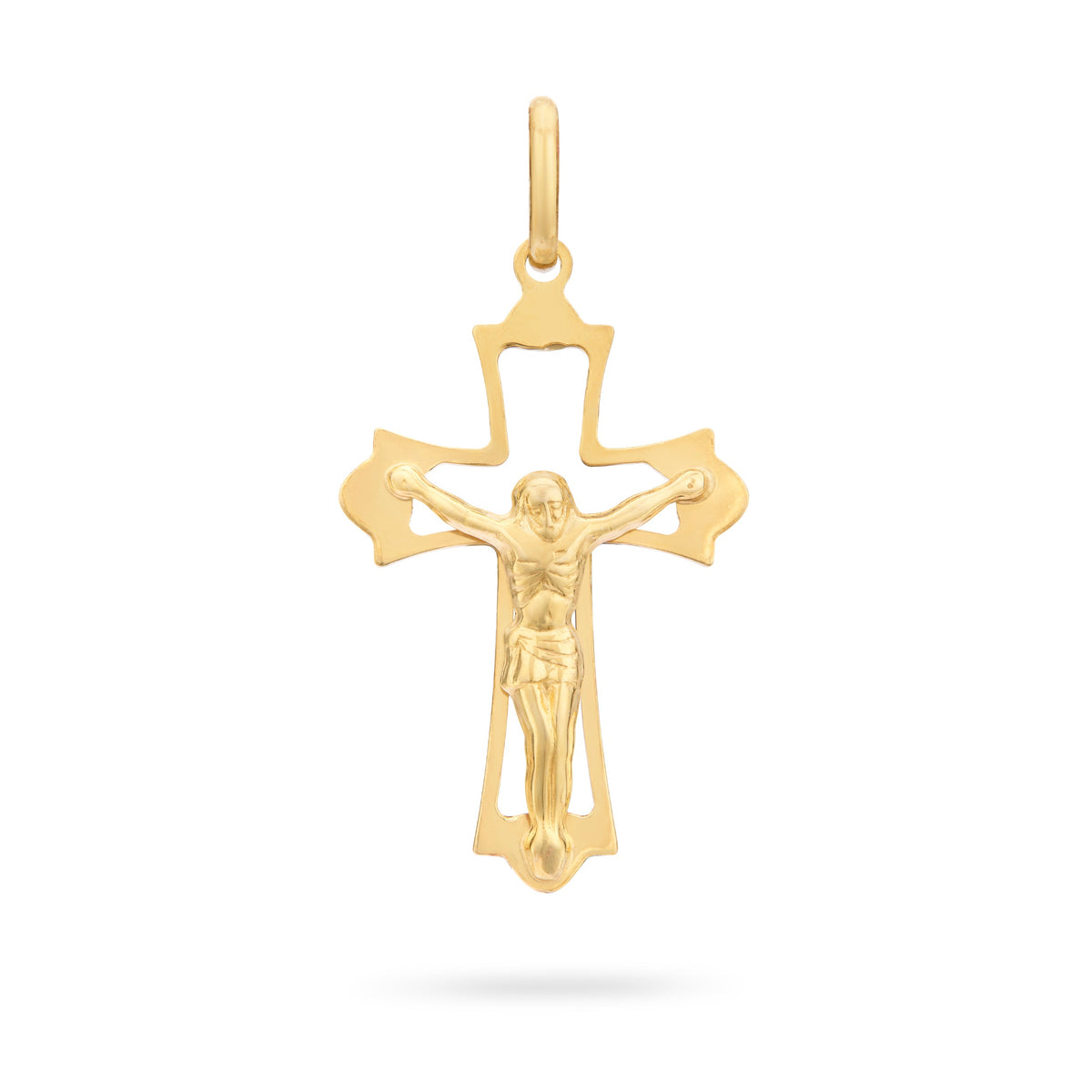 Gold Plated Openwork Budded Crucifix