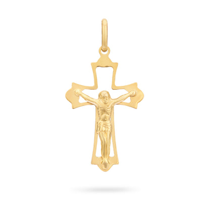 Gold Plated Openwork Budded Crucifix