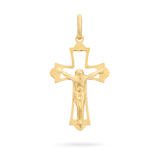 Gold Plated Openwork Budded Crucifix