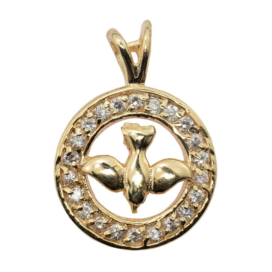 Gold Plated Pewter Holy Spirit Charm