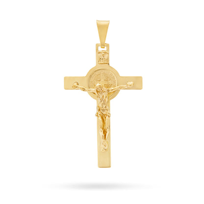 Gold-plated Sterling Silver St. Benedict Crucifix Pendant