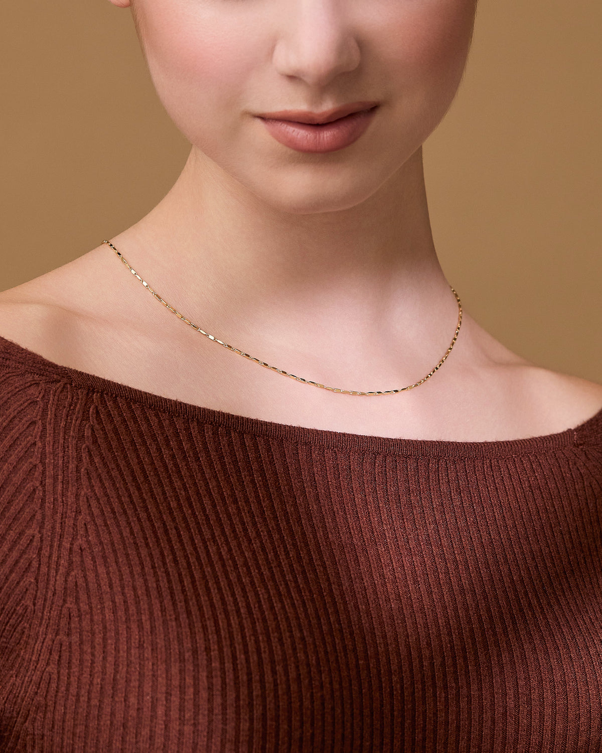 Gold-plated Sterling Silver Bar Link Necklace
