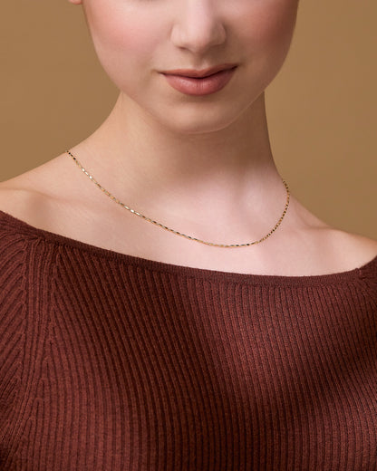 Gold-plated Sterling Silver Bar Link Necklace
