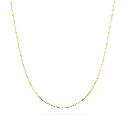 Gold-plated Sterling Silver Box Chain Necklace