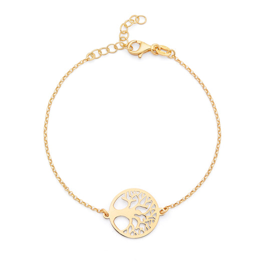 Gold-plated Sterling Silver Bracelet with Tree of Life