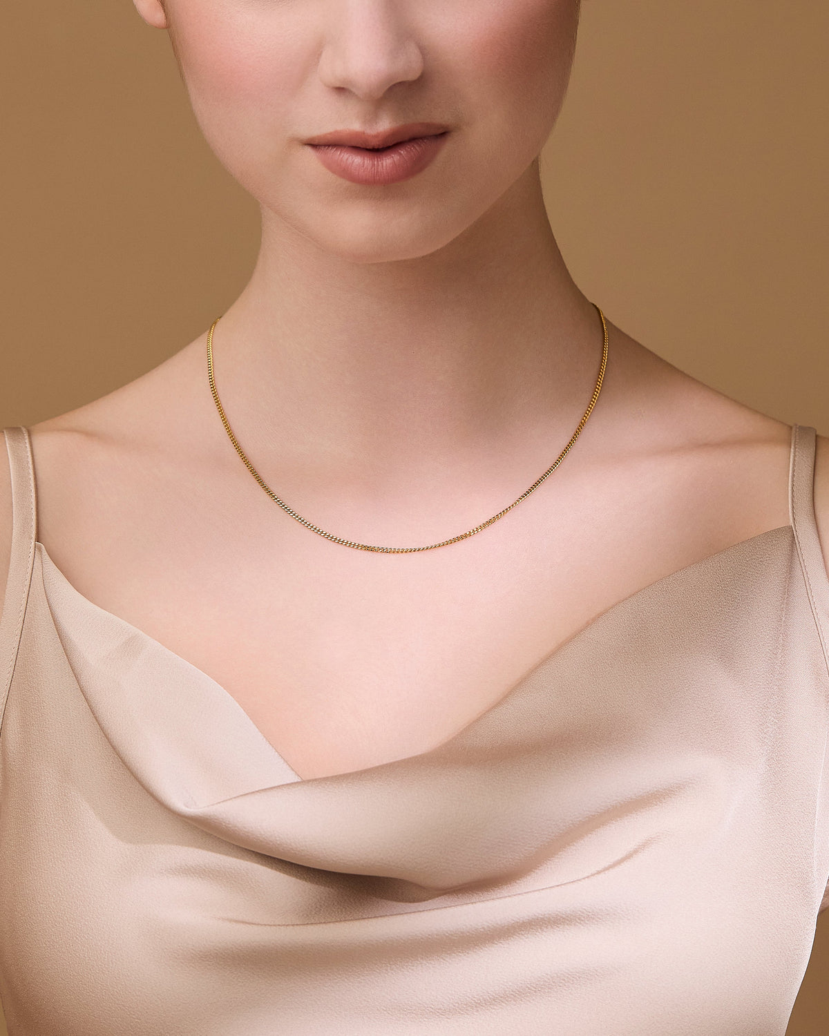 Gold-plated Sterling Silver Classic Curb Chain Necklace