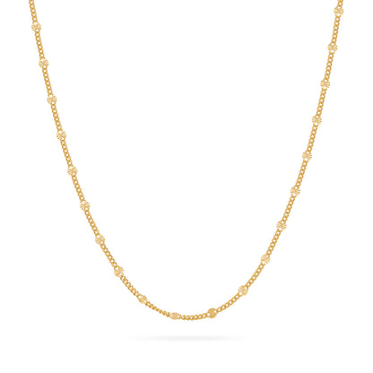 Gold-plated Sterling Silver Curb Chain Necklace with Faceted Disc Inserts